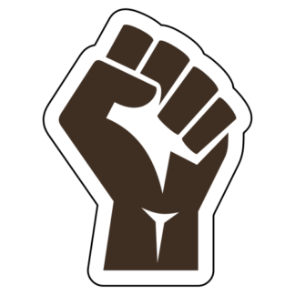 Raised Fist Sticker (Brown)